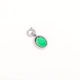 Green Crystal Pendant in Stainless Steel