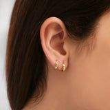 10 mm Huggie Hoop Earrings in Gold Plated Sterling Silver