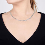 Herringbone Necklace in Silver