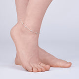 Bead Anklet in Silver