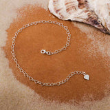 Heart Anklet in Silver