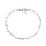 Heart Anklet in Silver