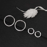 10 mm Huggie Hoop Earrings in Silver