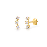 Crystal Climber Earrings in 9K Gold
