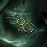 15 mm Hoop Earrings in 9K Gold