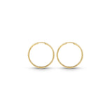 15 mm Hoop Earrings in 9K Gold