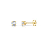 4 mm Cubic Zirconia Stud Earrings in 9K Gold