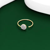 Crystal Circle Ring in Gold Green Background