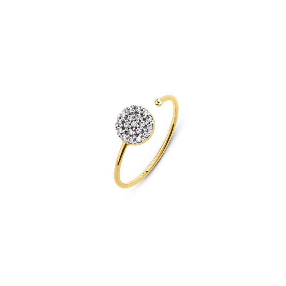 Crystal Circle Ring in Gold