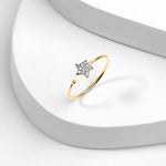 Crystal Star Ring in Gold White Background