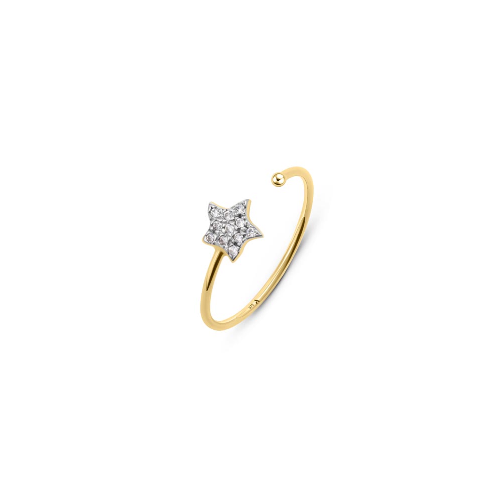 Crystal Star Ring in Gold