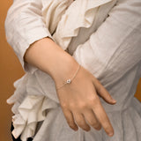 Crystal Heart Charm Bracelet in Silver