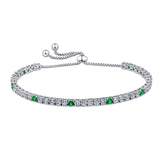 Emerald Tennis Bracelet in Silver