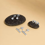 Minimalist Stud Earrings Set in Silver