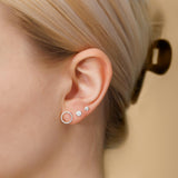 Circle Stud Earrings Set in Silver