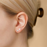 Geometric Stud Earrings Set in Silver