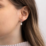 Pearl Stud Drop Earrings in Silver