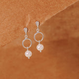 Freshwater Pearl Drop Earrings in Silver