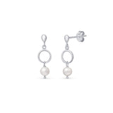 Freshwater Pearl Drop Earrings in Silver