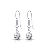 April Birthstone Drop Earrings in Silver