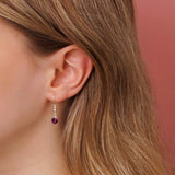 February Birthstone Drop Earrings in Silver