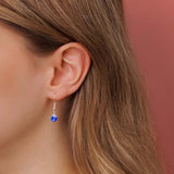 September Birthstone Drop Earrings in Silver