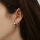Hammered Hoop Earrings in Silver