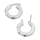 Flat Hoop Earrings in Silver