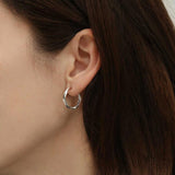 Half Hoop Earrings in Silver