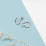 Round Stud Earrings in Sterling Silver