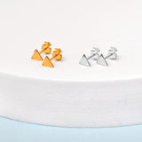 Triangle Stud Earrings in Silver