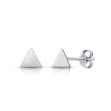 Triangle Stud Earrings in Silver