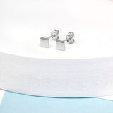 Square Stud Earrings in Silver