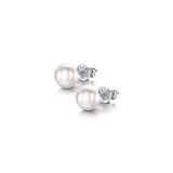 7 mm Pearl Stud Earrings in Silver