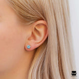 Aquamarine Stud Earrings in Silver