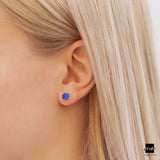 Blue Stud Earrings in Silver