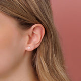 Crystal Star Stud Earrings in Silver