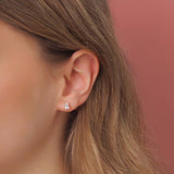 Baguette Stud Earrings in Silver