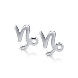 Capricorn Stud Earrings in Silver