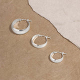 20 mm Dome Hoop Earrings in Silver