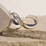 25 mm Chunky Hoop Earrings in Silver