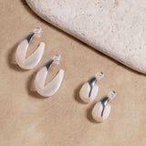 10 mm Half Hoop Earrings in Silver