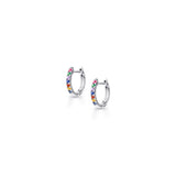 10 mm Rainbow Hoop Earrings in Silver
