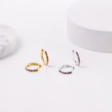 15 mm Rainbow Hoop Earrings in Silver