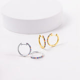 20 mm Rainbow Hoop Earrings in Silver