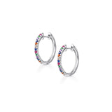 20 mm Rainbow Hoop Earrings in Silver