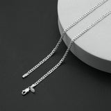 2.8 mm Diamond Cut Curb Chain in Silver