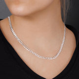 5.5 mm Diamond Cut Cuban Chain in Silver