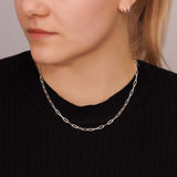 3.6 mm Paperclip Necklace in Silver