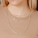 3.6 mm Paperclip Necklace in Silver